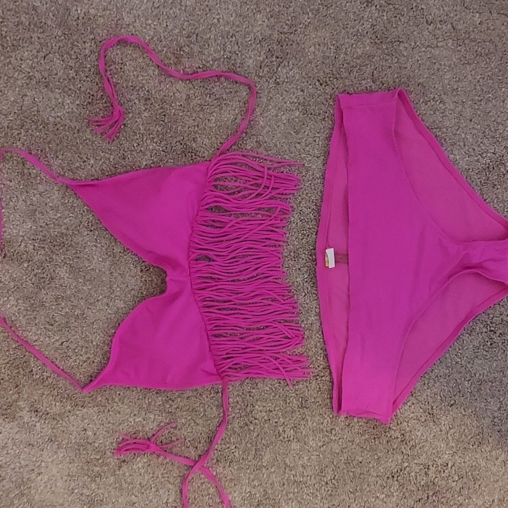 Raisins pink fringed bikini. Extra large. Excellent condition